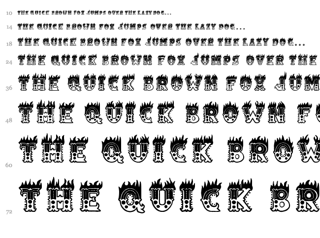 Hell Circus font waterfall